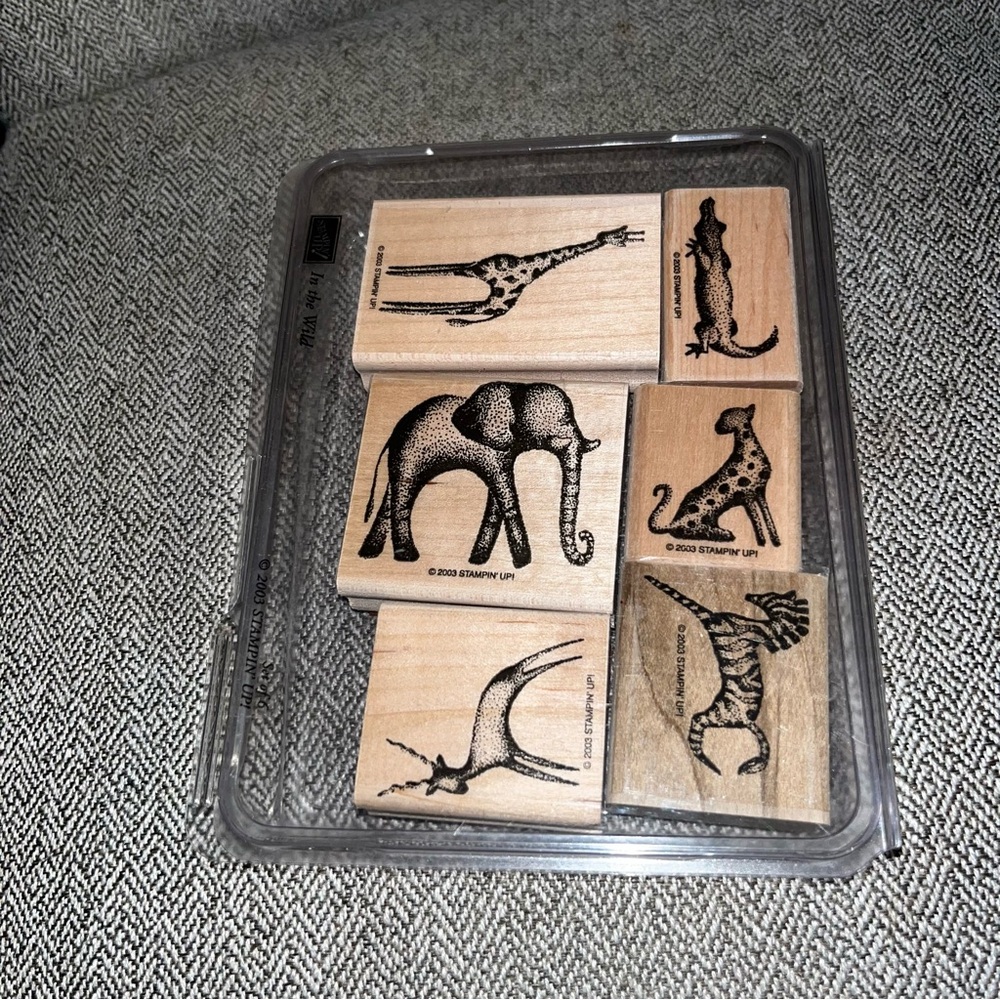 Vintage Stampin' Up! 2003 IN THE WILD Wood Stamp Set Original Package RARE HTF